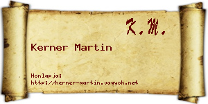 Kerner Martin névjegykártya